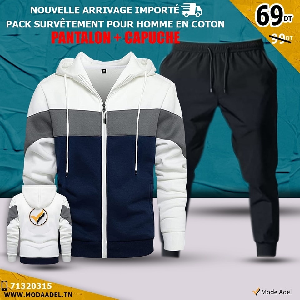 Sweat à Capuche et Pantalon Pour Hommes