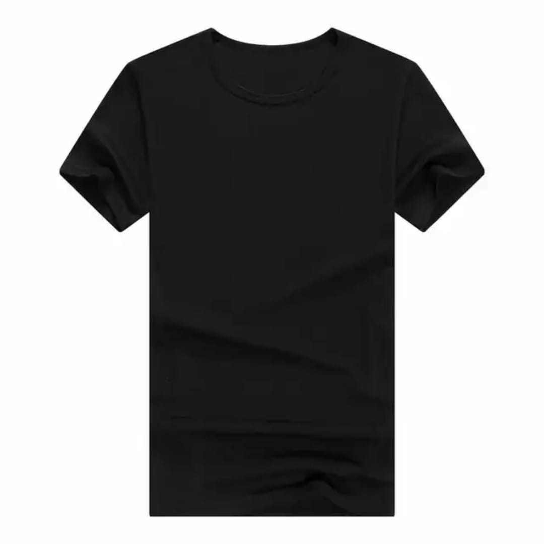 T-shirt à Manches Courtes et Col Rond Noir pour Homme 