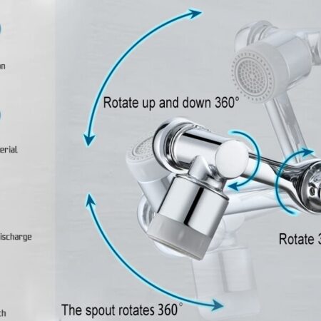 Rallonge De Robinet – 2 Modes De Pulvérisation – Fontaine De Salle De Bain – Extension D’inverseur – Rotation Universelle 1080°