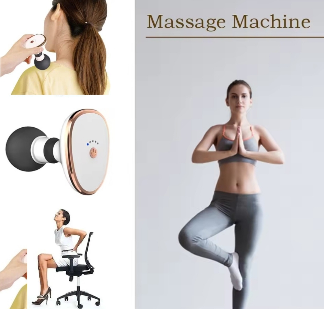 Mini Masseur Portable – Masseur Corporel Personnel – Pour Soulager la Douleur et Détendre Les Tissus Profonds – Blanc