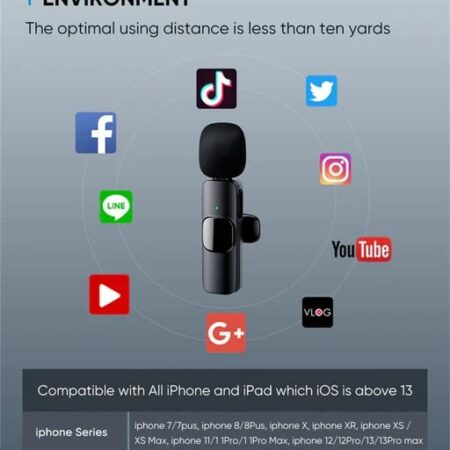 Microphone Sans Fil K9 À Réduction De Bruit Pour iPhone – Double USB-C Pour L’enregistrement Vidéo & Streaming en Direct