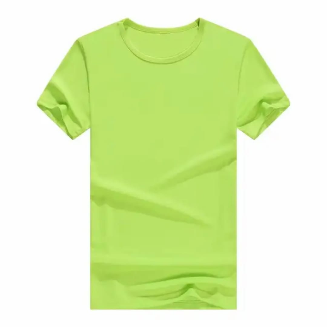 T-shirt à Manches Courtes et Col Rond Jaune pour Homme