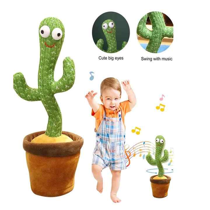 Jouet Cactus Parlant Dansant – Jouet Cactus Ensoleillé Parlant – Répétition De Chant – 120 Chansons Pour Enfants – 15 Secondes – Enregistrez Votre Voi