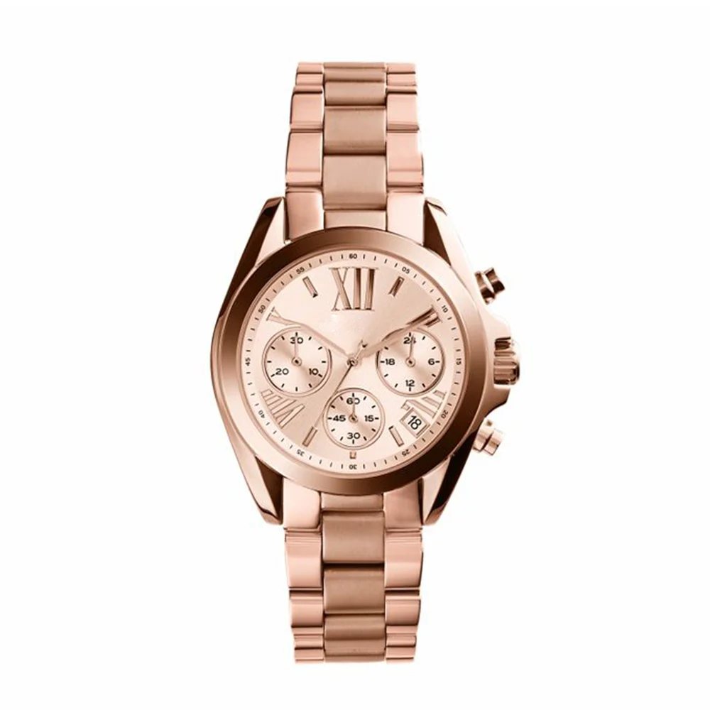 Montre Femme lux Doré Rose  En Acier inoxydable