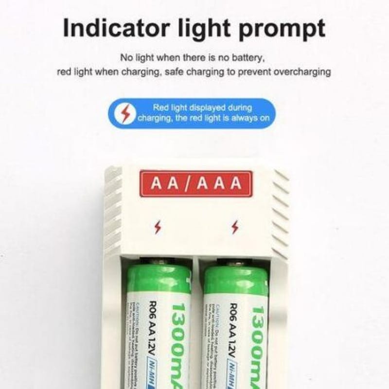 Chargeur de batterie à 2 Emplacements-AA/AAA - USB - Pour NI-Lead/NI-CD AA AAA 1.2V - Adaptateur De Charge Autonome - Rechargeable