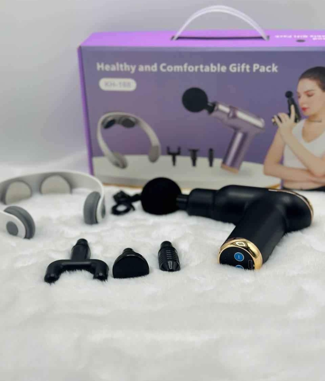 Pistolet De Massage – Moteur à Couple Élevé Avec Impact Réel – 3200 Coups Par Minute – 4 Têtes Pour Tout Le Corps – Avec Masseur De Cou