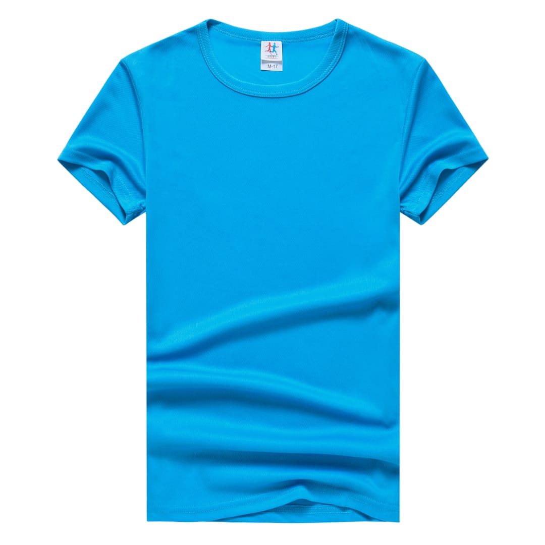 T-shirt à Manches Courtes et Col Rond Bleu Ciel pour Homme