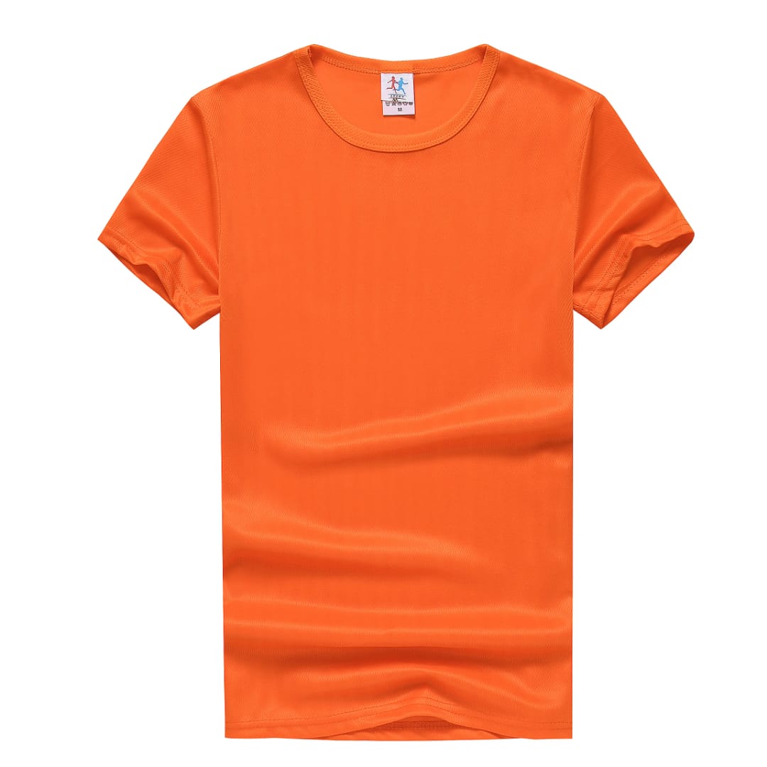 T-shirt à Manches Courtes et Col Rond Orangé pour Homme