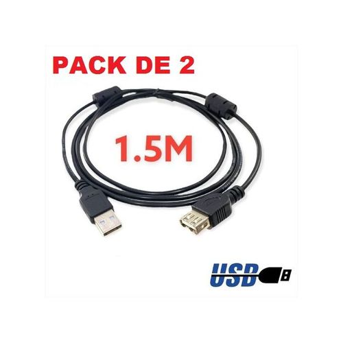 Pack de 2 Rallonge - Usb - Male - Femelle - 1.5M