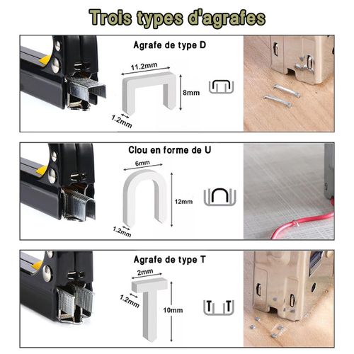 Pistolet à Clous Manuel 3 en 1 – Agrafeuse Décorative – Pistolet à Clous Robuste et Élégant