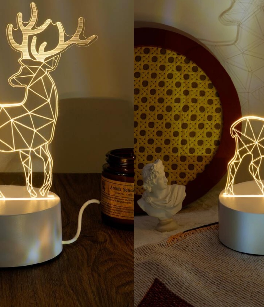 Veilleuse 3D En Forme Gazelle – LED – USB Power – Lampe Décoratif