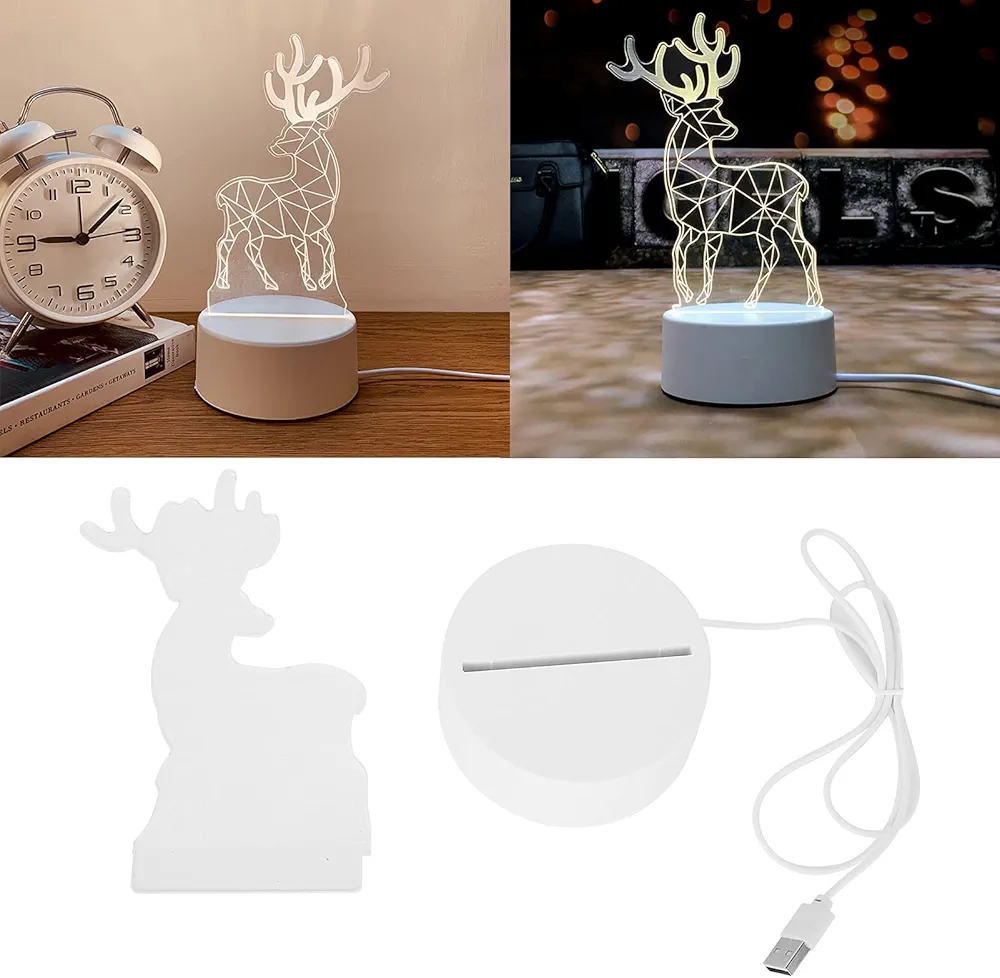 Veilleuse 3D En Forme Gazelle – LED – USB Power – Lampe Décoratif