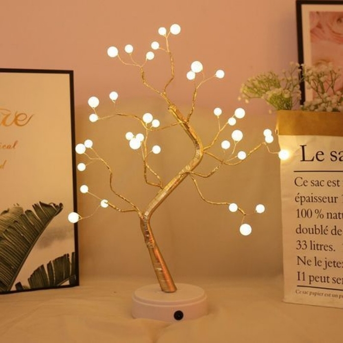 Lampe De Table Arbre Artificiel Avec Branches Réglables - Led 