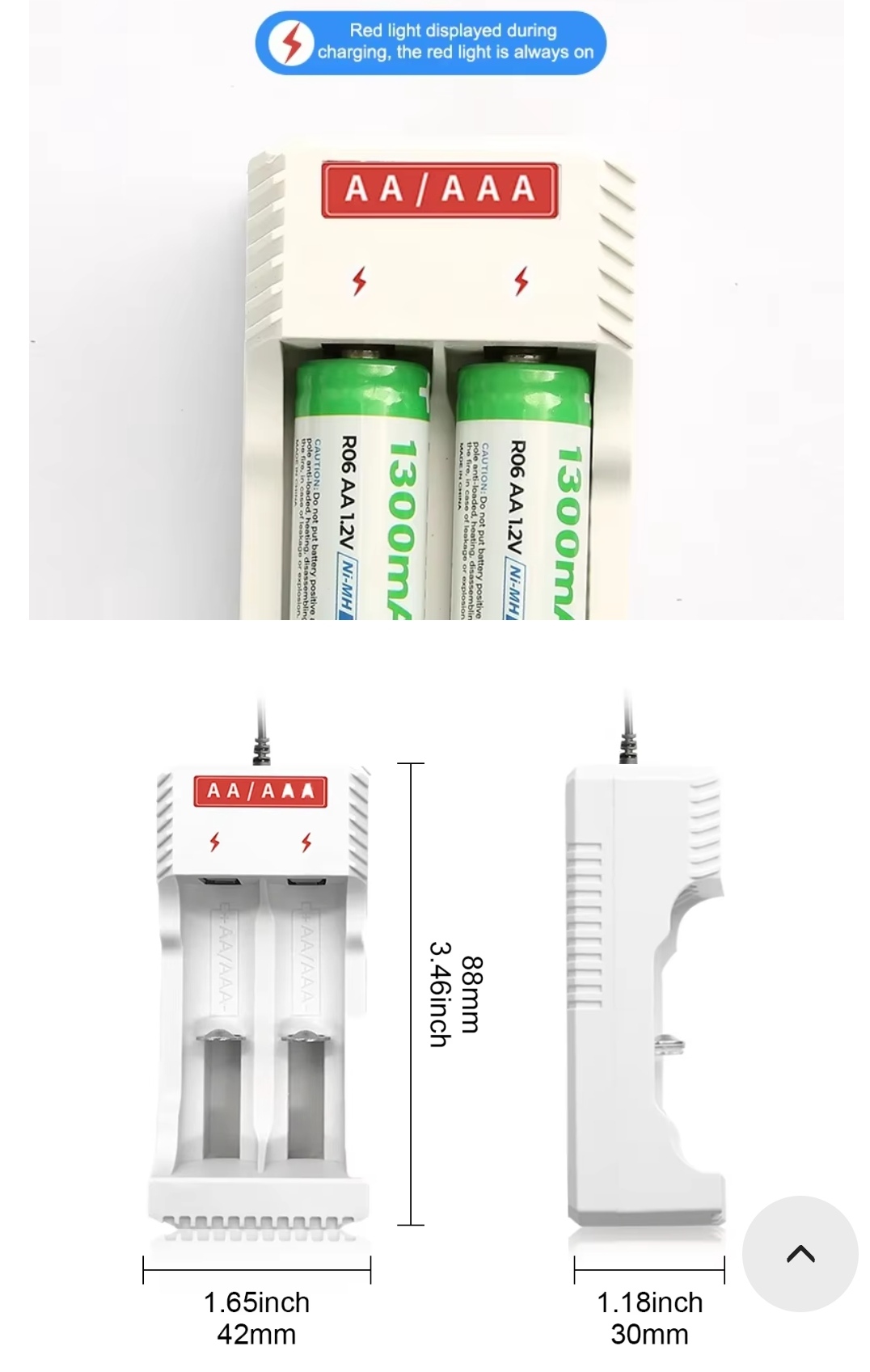 Chargeur de batterie à 2 Emplacements-AA/AAA - USB - Pour NI-Lead/NI-CD AA AAA 1.2V - Adaptateur De Charge Autonome - Rechargeable