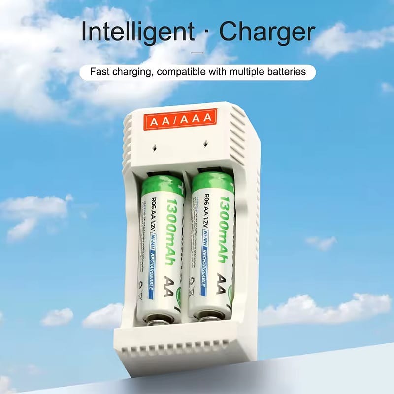 Chargeur de batterie à 2 Emplacements-AA/AAA - USB - Pour NI-Lead/NI-CD AA AAA 1.2V - Adaptateur De Charge Autonome - Rechargeable