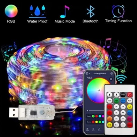 LED Guirlande lumineuse Bluetooth – USB – App Control RGB – 5 Mètres + Télécommande