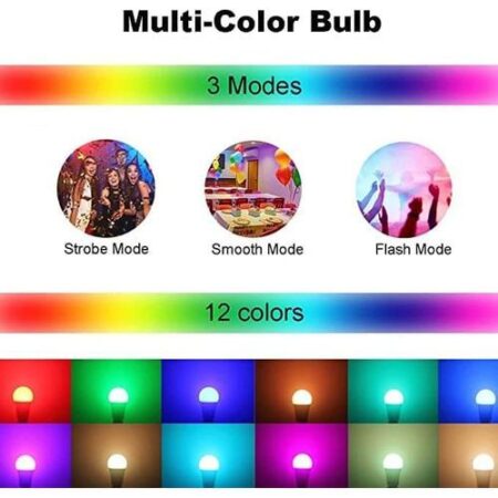 Pack De 4 Lampes Led RGB 6 Couleurs + Blanc – 10W – E27 – 700 Lumen + Télécommande