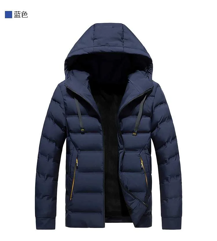 Veste D'hiver à Capuche Bleu  Pour Homme