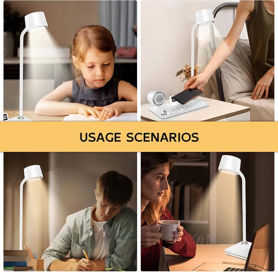 Lampes De Bureau LED - Chargeur Sans Fil - Bluetooth - Écran Tactile