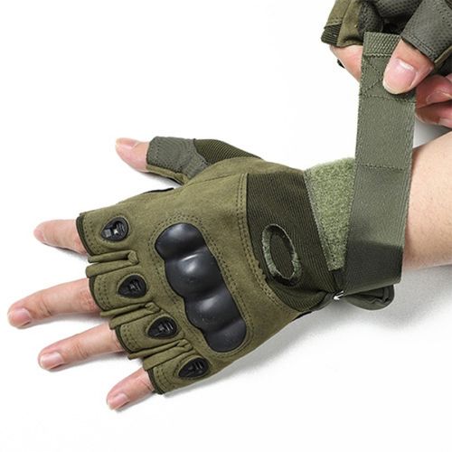 Gants Tactiques Demi-Doigt De Haute Qualité - Multifonctions - Vert 