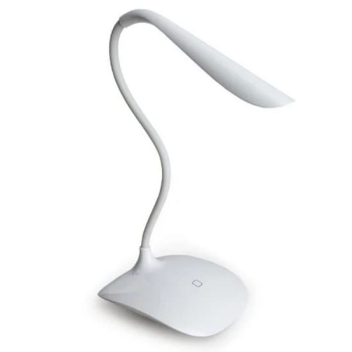 Lampe De Bureau LED – USB Ou Piles – Flexible Avec interrupteur Tactile – 3 Niveaux De Luminosité – Blanc