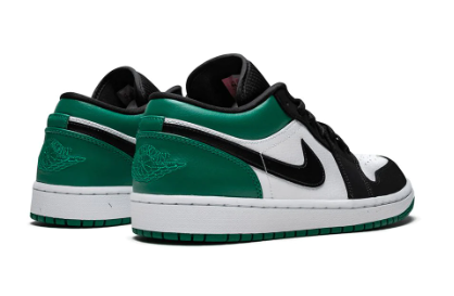 Air Jordan 1 Low  White Black and Mystic Green