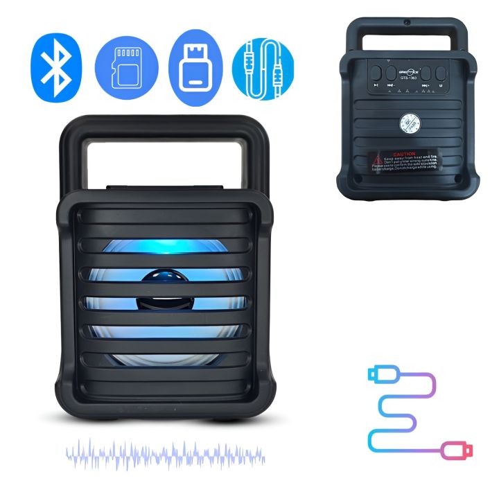 Haut parleur Bluetooth Portable 4 en 1 – LED – Rechargeable Avec USB – Design Moderne – Radio – Carte MicroSD et Connexion Auxiliaire – Son Puissant