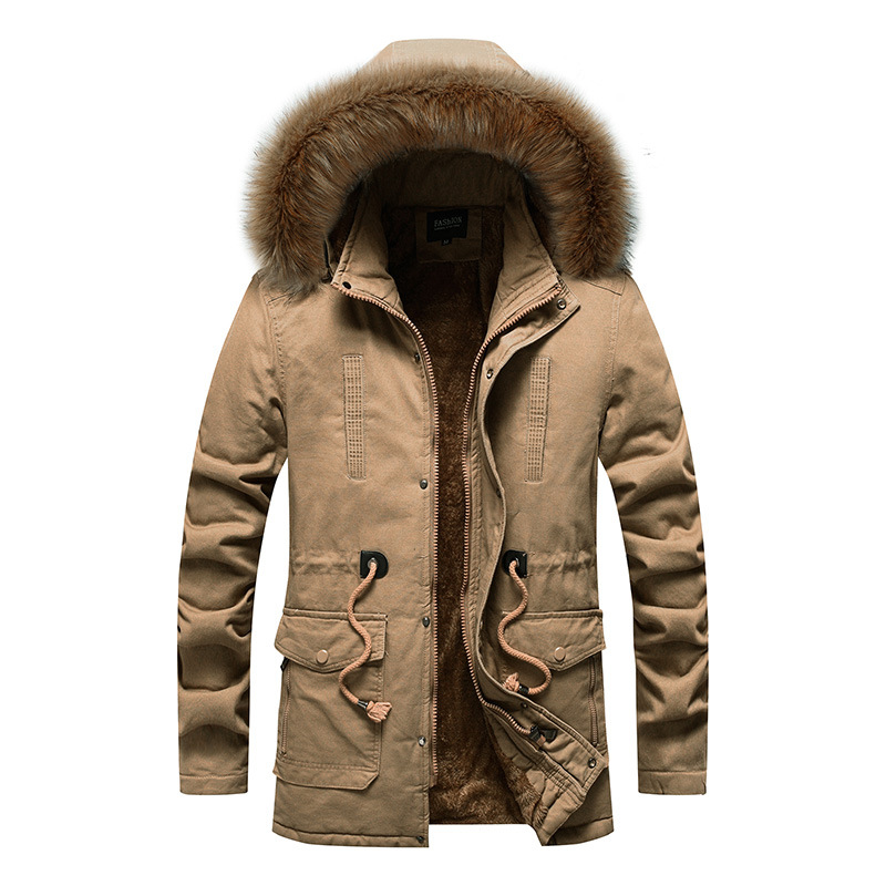 Blouson à Capuche Multi-Poches Beige Pour Homme