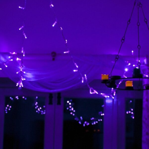 Guirlande De Fête Lumineuse Décorative – Étanche – 8 Modes – 100 LED – Double Fiche – Violet