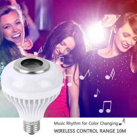 Ampoule Musicale Bluetooth Intelligente – 12 Watts – Haut-Parleur Sans Fil – Lecteur De Musique – Lumière Réglable – Avec Télécommande