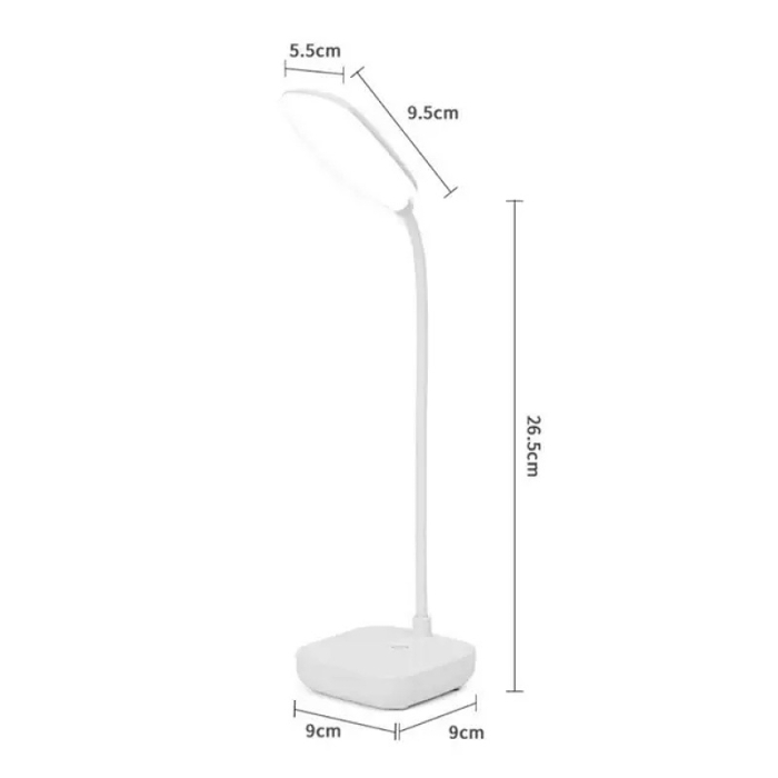 Lampe De Bureau Flexible - USB Power - Support De Téléphone - 3 Modes d'éclairage - Blanc