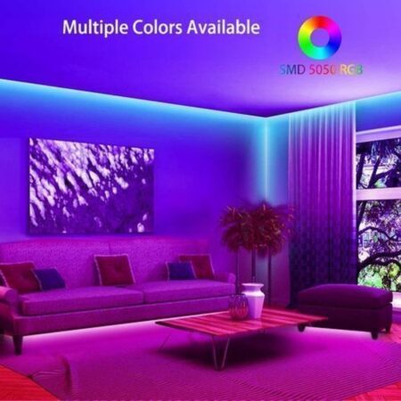 Kit Ruban LED RGB – Étanche – 16 Couleurs – 4 Modes – 5 Mètres – Télécommande