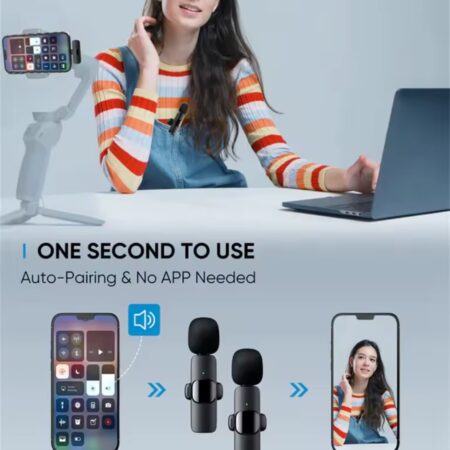 Microphone Sans Fil K8 à Réduction De Bruit Pour Téléphone – USB-C – Pour Vidéos Fixes Streaming en Direct et Vlogging