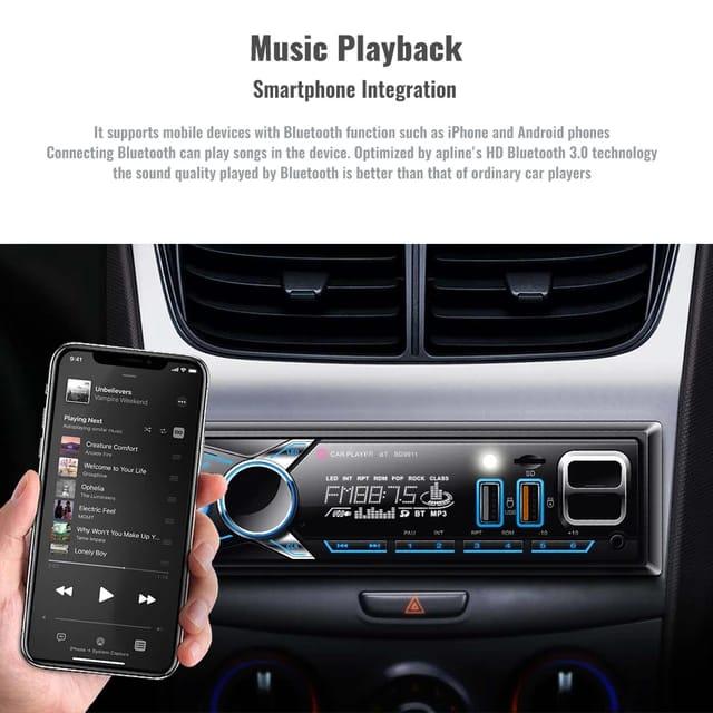 Poste Radio Voiture Lecteur MP3 avec Support pour Téléphone 