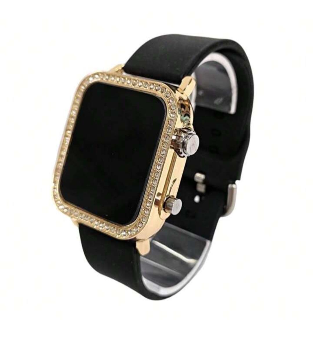 Montre - Bracelet Pour Femme - Digitale Élégante - Silicone - Noir 