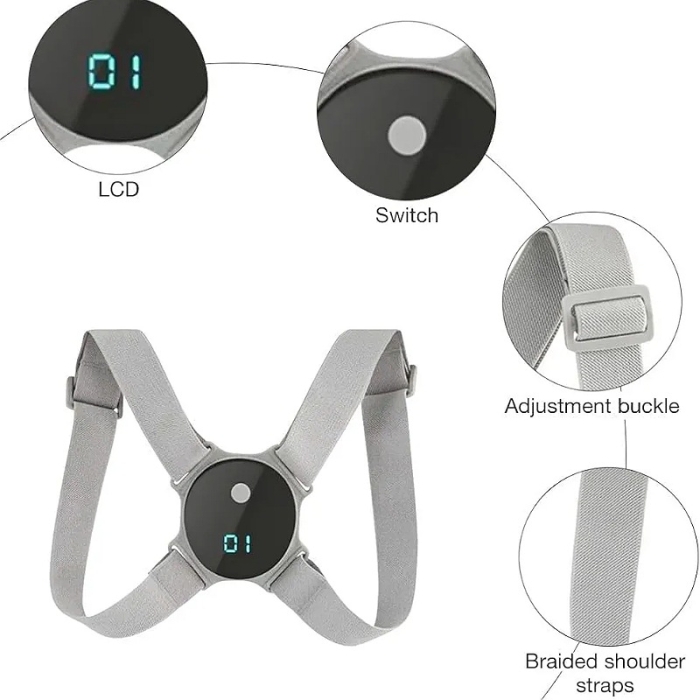 Corset Électronique Avec Vibration et Correcteur de Posture Orthopédique pour Adultes Et Enfants