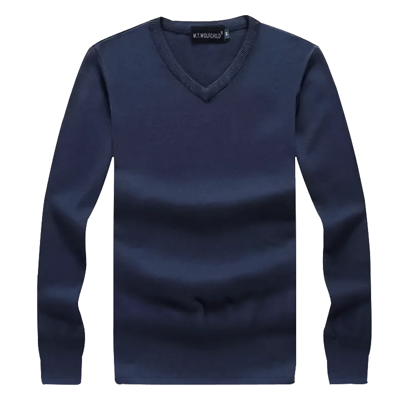 T-Shirt Bleu à Manches Langues Col V