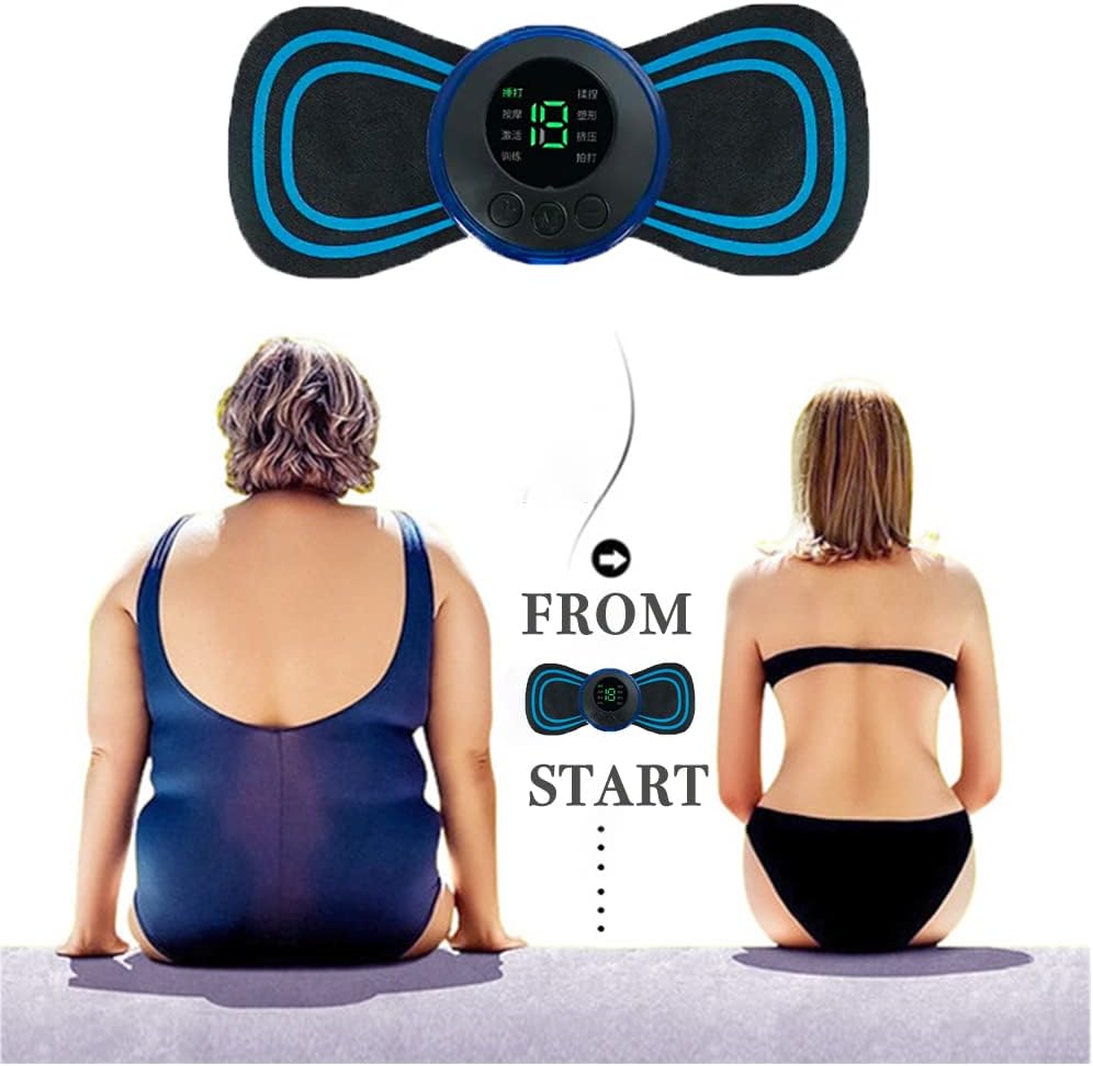 Mini masseur électrique portable EMS, écran LCD, 8 modes,avec Remote Contrôle