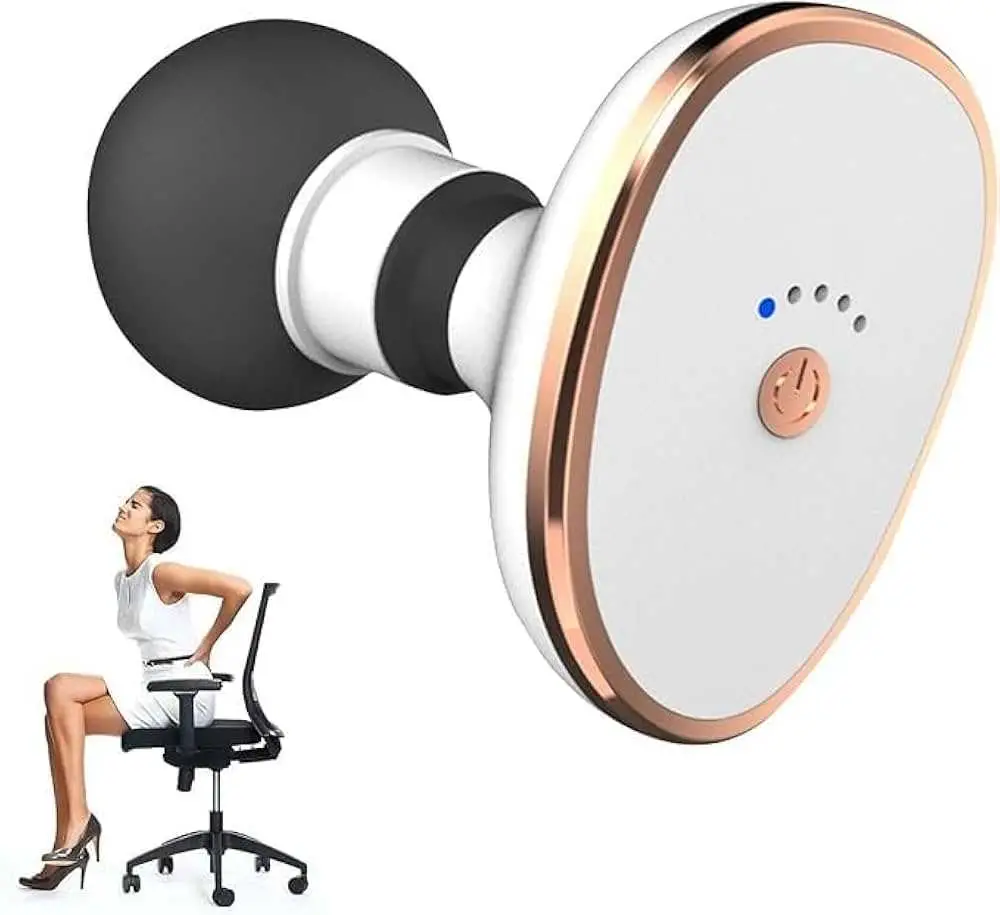 Mini Masseur Portable – Masseur Corporel Personnel – Pour Soulager la Douleur et Détendre Les Tissus Profonds – Blanc