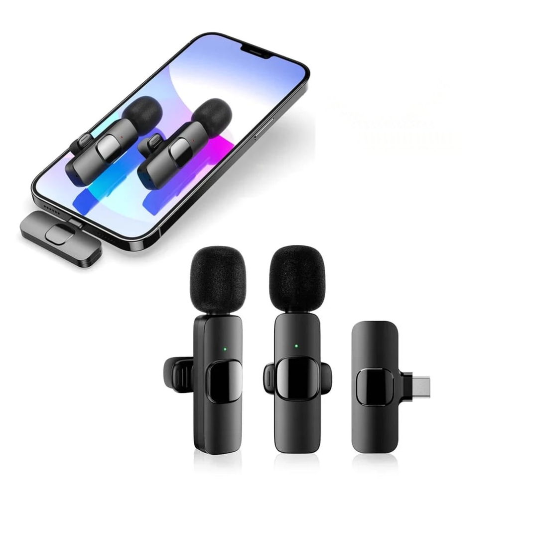 Microphone Sans Fil K9 À Réduction De Bruit Pour iPhone – Double USB-C Pour L’enregistrement Vidéo & Streaming en Direct