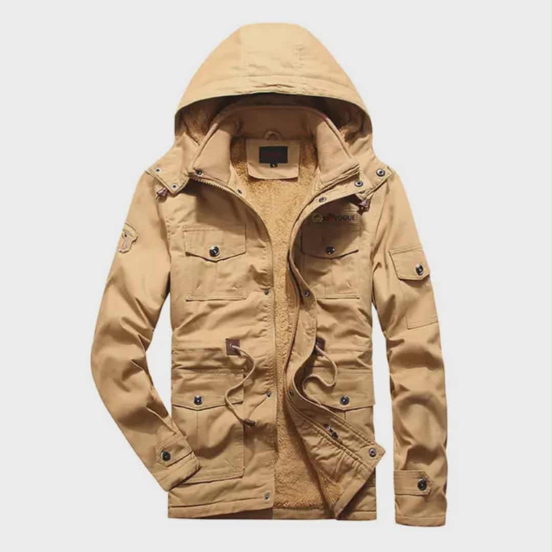Blouson à Capuche Multi-Poches Vert Pour Homme