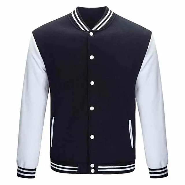 Veste Varsity Classique à Manches Blanches