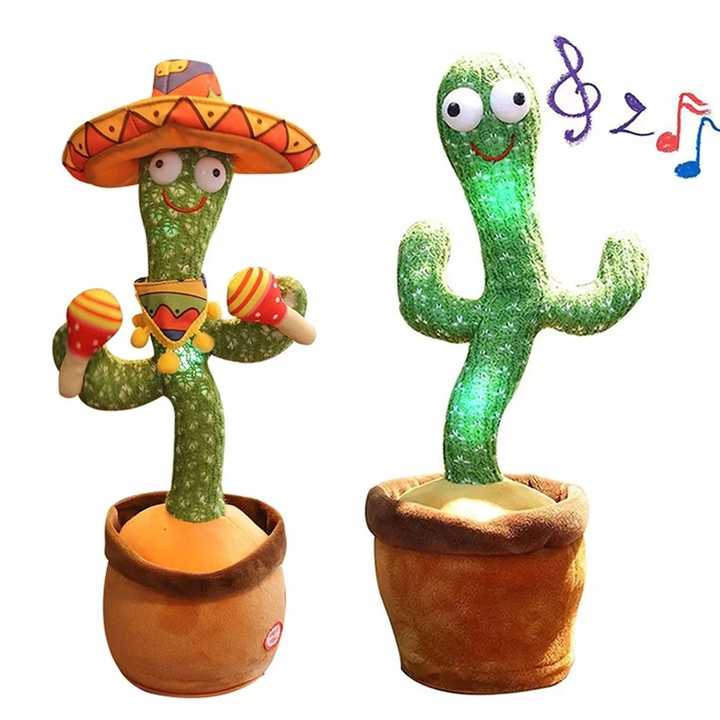 Jouet Cactus Parlant Dansant – Jouet Cactus Ensoleillé Parlant – Répétition De Chant – 120 Chansons Pour Enfants – 15 Secondes – Enregistrez Votre Voi