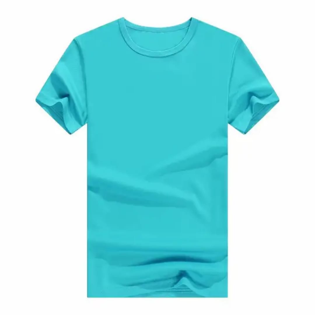 T-shirt à Manches Courtes et Col Rond Bleu Ciel pour Homme