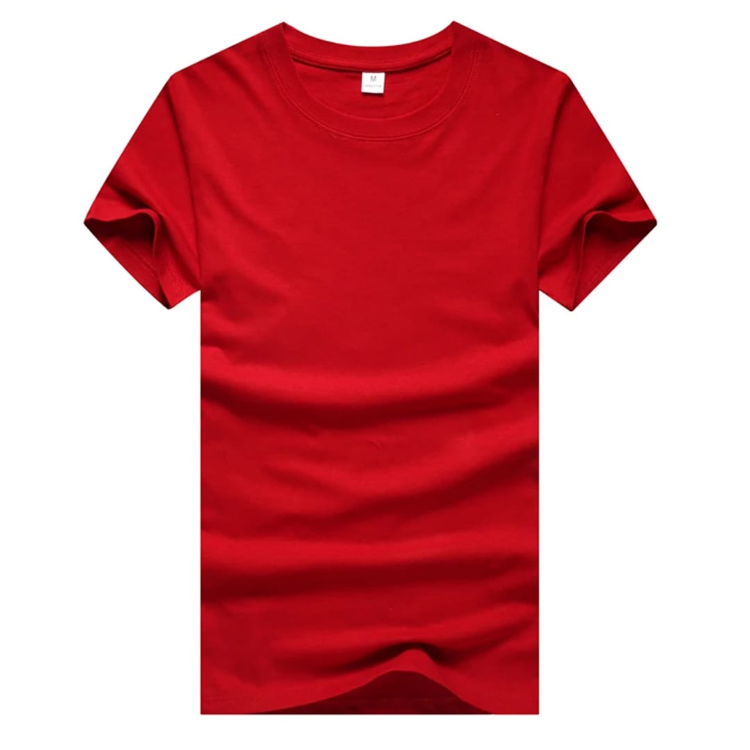 T-shirt à Manches Courtes et Col Rond Rouge pour Homme