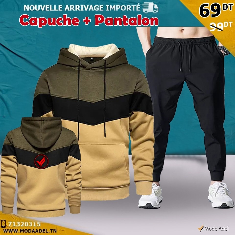 Sweat à Capuche et Pantalon Pour Hommes